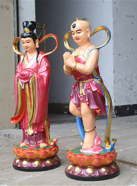 树脂善财童子风水观音菩萨佛像