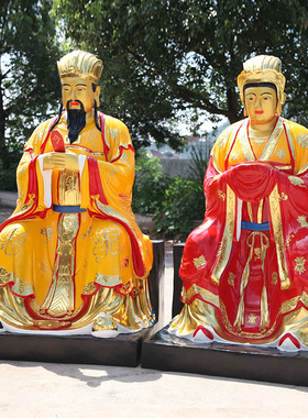 玻璃钢玉帝王母贴金彩绘寺庙佛像