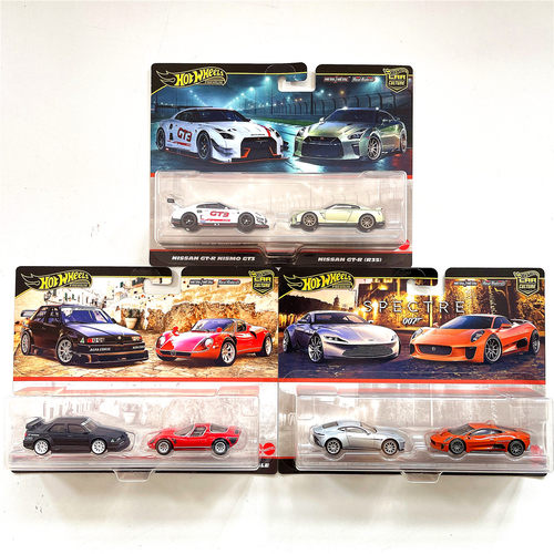 hotwheels风火轮汽车文化车模HBL96双车套装奔驰尼桑布加迪斯巴鲁 - 图2