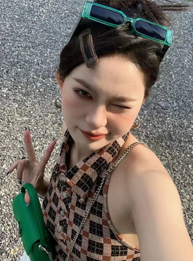 街拍长方形欧美复古男女时尚个性