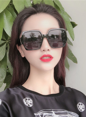 马思纯同款超大框白色网红偏光