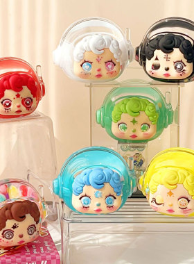 解压奶豆宇航员diy流动潮玩摆件