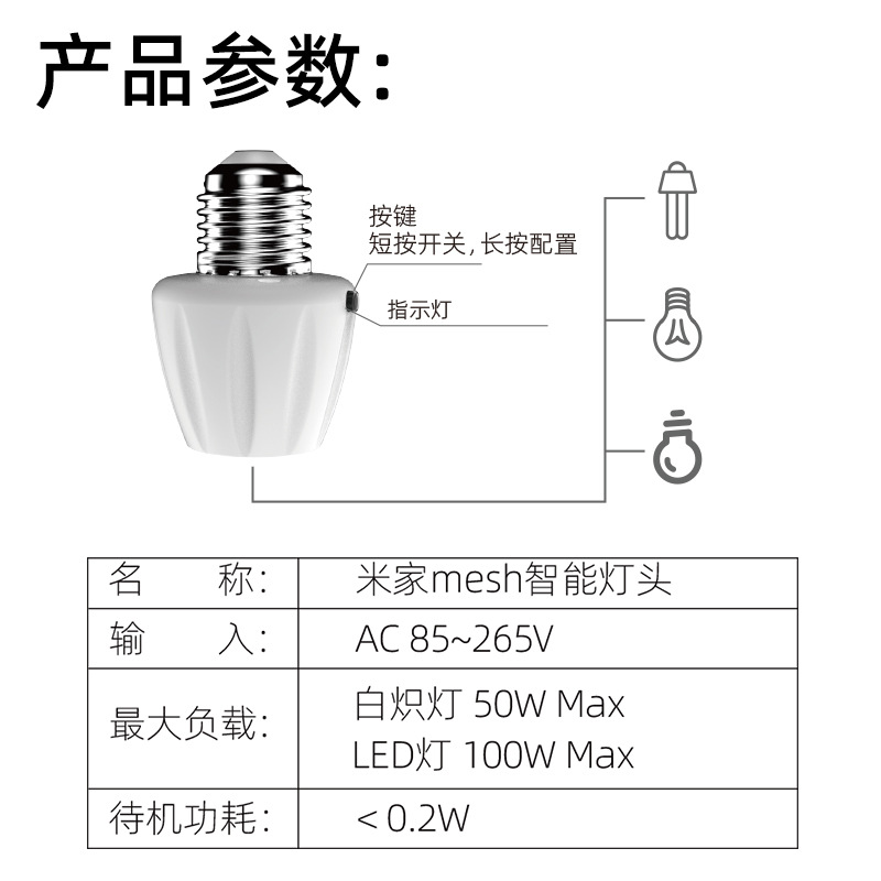 智能灯头无线遥控灯座已接入mi家语音手机远程控制开关转换螺口 - 图2