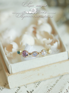 多宝戒指925纯银紫水晶堇青石