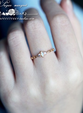 女925纯银温婉澳宝天然石戒指