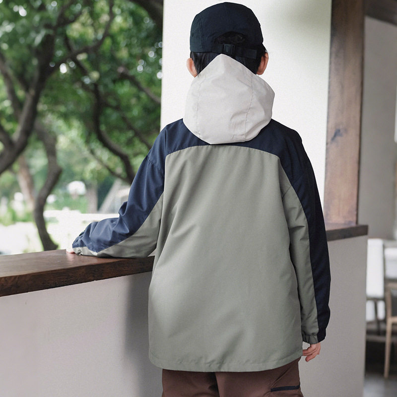 儿童连帽冲锋衣2025冬季新款户外男童防风保暖外套中大童撞色外套,淘宝优惠券,粉丝福利购,淘宝优惠卷