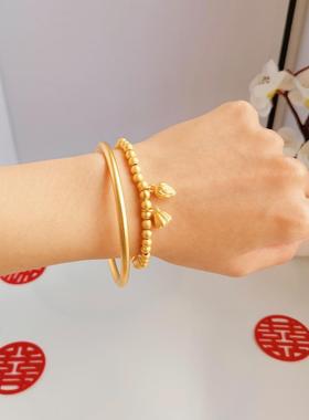 假三金首饰一套订婚仿真五金套装沙金摆件结婚摆台道具婚礼假黄金