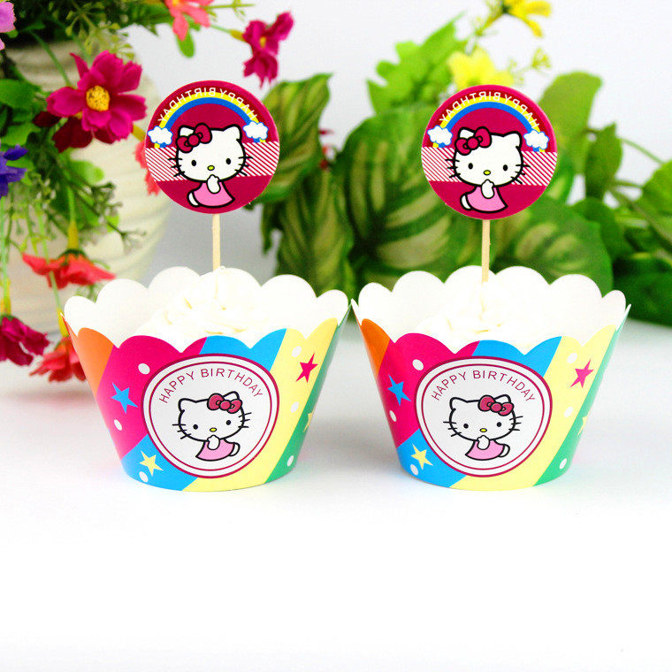 生日派对烘焙甜品纸质蛋糕包装杯 卡通小马宝莉纸杯蛋糕围边插牌,淘宝优惠券,粉丝福利购,淘宝优惠卷