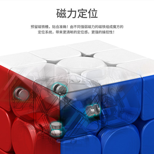 磁力版三阶魔方顺滑速拧比赛专用3阶魅龙3M动脑益智玩具 - 图0