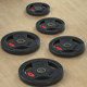 Barbell piece 5/10kg 20kg three-hole hand grab bag iron large hole dumbbell piece rubber Olympic pole weightlifting home fitness