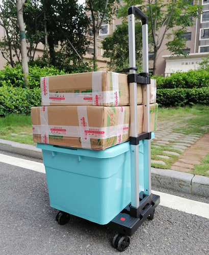 家用购物车买菜车折叠平板车手推行李车搬运拉杆车便携拖货小车 - 图1