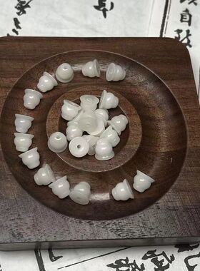 白玉菩提根佛塔大小号佛头三通配饰DIY配饰散珠白色佛塔头diy