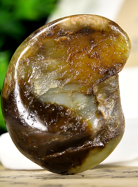 黄沁皮新疆和田玉籽料原石原料挂件手把件玩料113克原籽无修