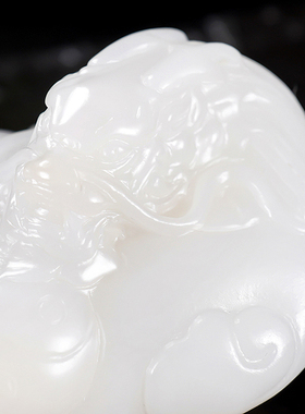 省级大师郭磊新疆和田玉羊脂白玉手把件把玩件精雕御龙观音143克