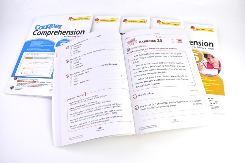 新加坡攻克系列阅读理解1-6年级 SAP Conquer Comprehension Workbook新加坡英语阅读理解小学练习册文章体裁多元英文原版教辅-图1