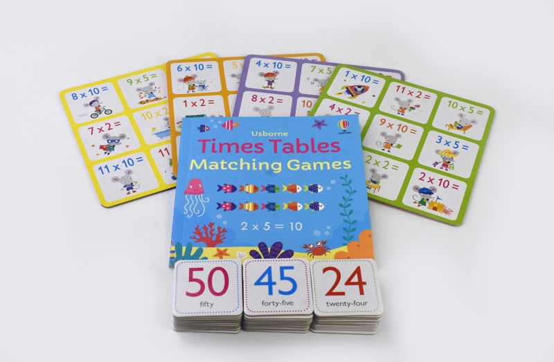 Usborne Times Tables Matching Games And Book 尤斯伯恩数学主题之数学乘法卡片游戏 书英文版 幼儿园亲子游戏数学玩具书 正版 - 图1