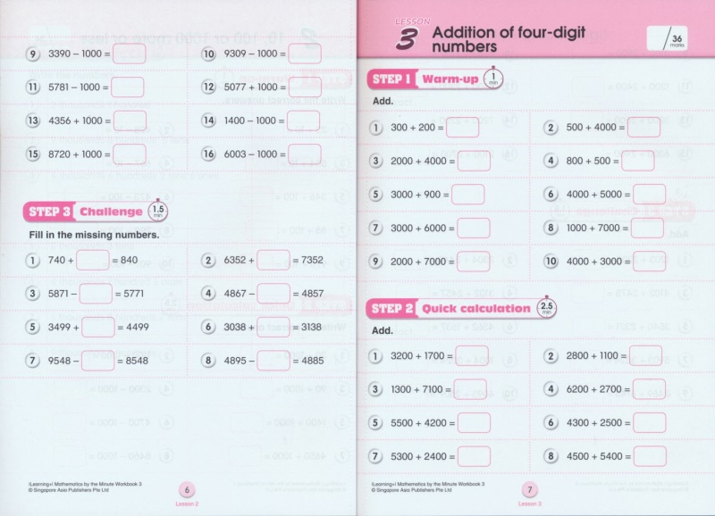 新加坡学习数学 SAP Learning+Mathematics By The Minute Workbook N-5 数学轻松练 幼儿园-小学5年级定量练习 提高数感 英文原版 - 图0