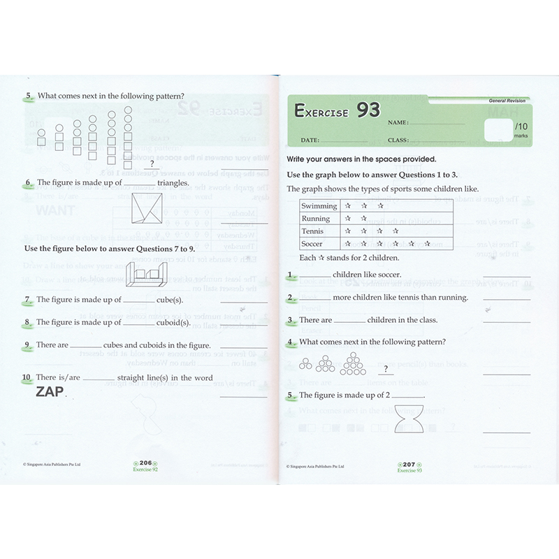 SAP Conquer Mathematics 2 数学攻克版二年级 四则运算分数 测量体积时间金钱 几何图表 3册 新加坡数学攻克系列英文版练习册小学 - 图2