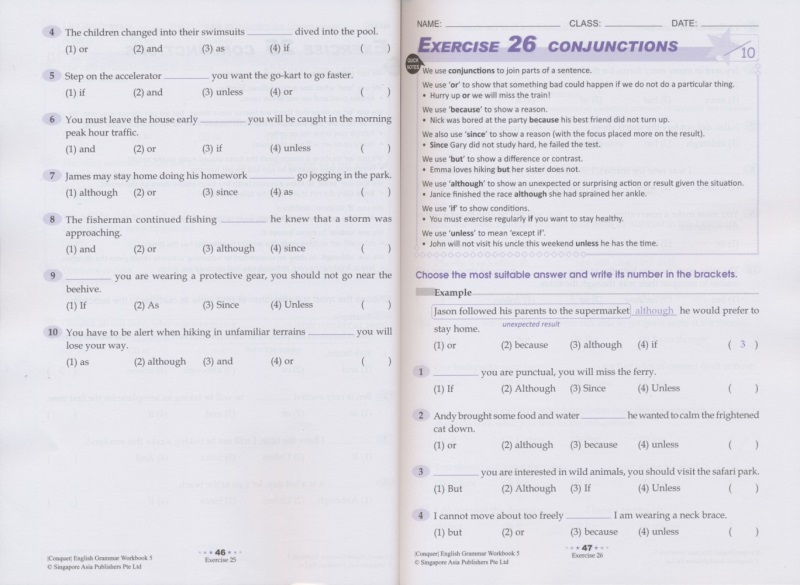 SAP Conquer Grammar Workbook新加坡攻克系列英语语法练习册小学1到6年级 7到12岁新加坡小学生英语语法难度挑战教辅教材原版-图1