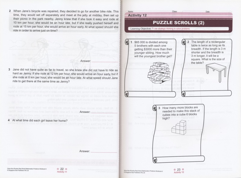 新加坡数学 SAP Solve Non Routine Real World Mathematics Problems Workbook 小学1-6年级 现实生活中的数学问题  英文练习册 - 图1