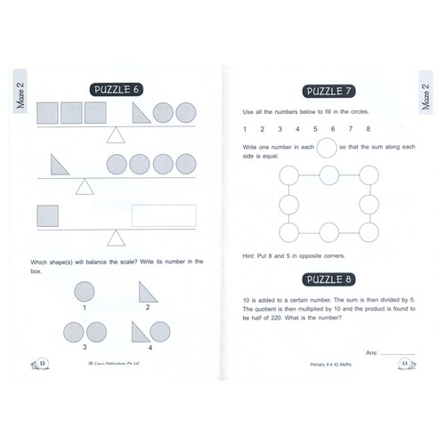 【自营】Casco IQ Maths Primary 1-6 新加坡数学 小学IQ数学趣味题集 逻辑思维培养比较推断 找规律 几何题 应用题1-6年级 英文 - 图1