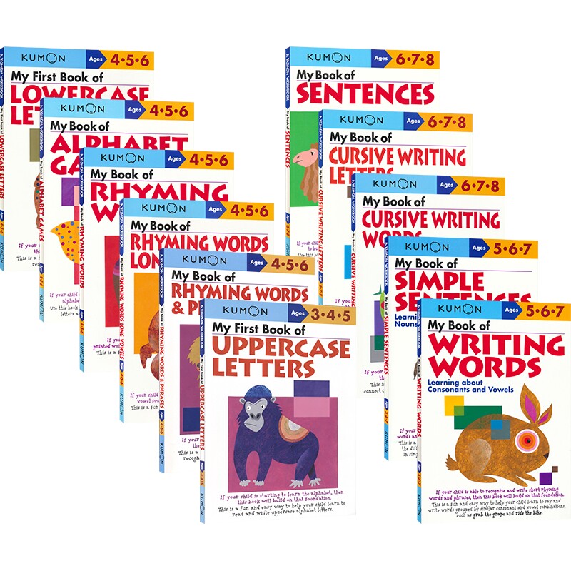 Kumon 6-8岁单词字母书写和造句 Verbal Skills Workbooks 小学英语语言技能系列 公文式教育英文原版教辅教材练习册