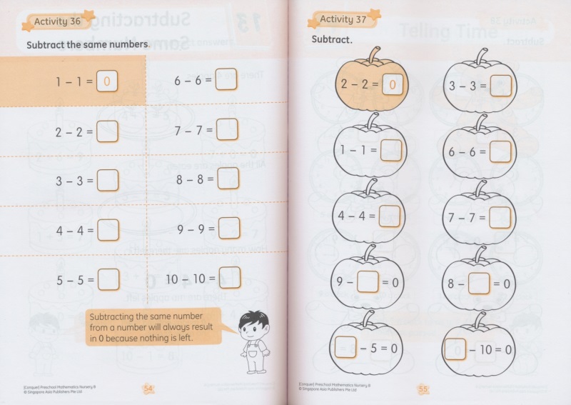 SAP Conquer Preschool Mathematics Nursery Book B 新加坡数学练习B册 学前阶段 例题讲解 数学建模学习法 英文原版 攻克系列 - 图1