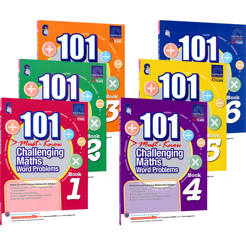 新加坡小学数学 SAP 101 Challenging Maths Word Problems 6 Books 101道数学应用题1-6年级 新加坡sap英文原版练习册 建模思维 - 图3