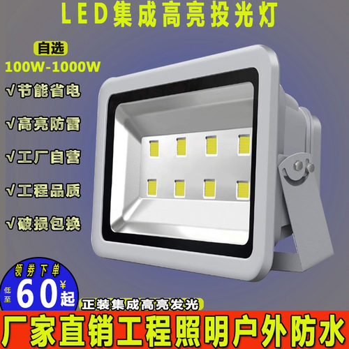 led投光灯户外防水400W500W1000W超亮球场广场工地照明灯具高杆灯-图1