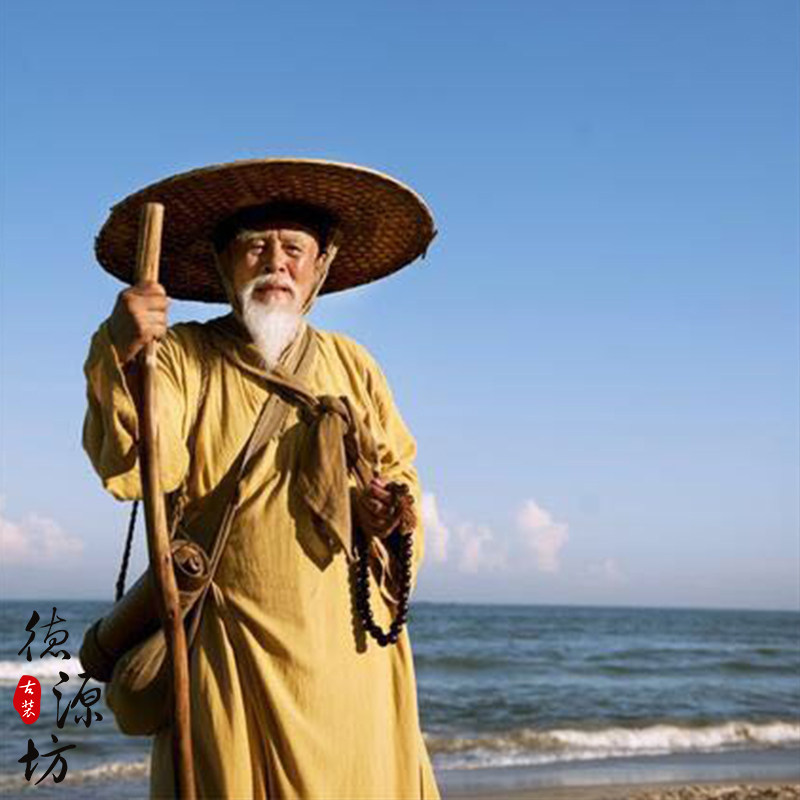 大峰祖师同款春秋战国影视古装男焦夫渔夫棉麻老夫子农民演出服装