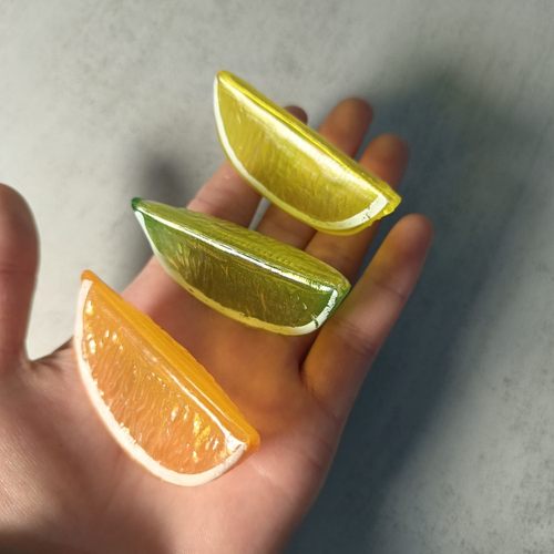 仿真青黄柠檬片橙子猕猴桃切块假水果蔬拍照装饰品儿童益智玩道具 - 图1