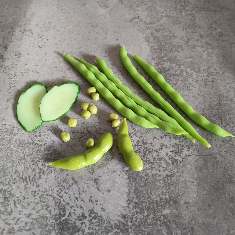 仿真四季豆假毛豆角青瓜果蔬菜绿色玩具儿童乐园农作物发箍装饰品-图0