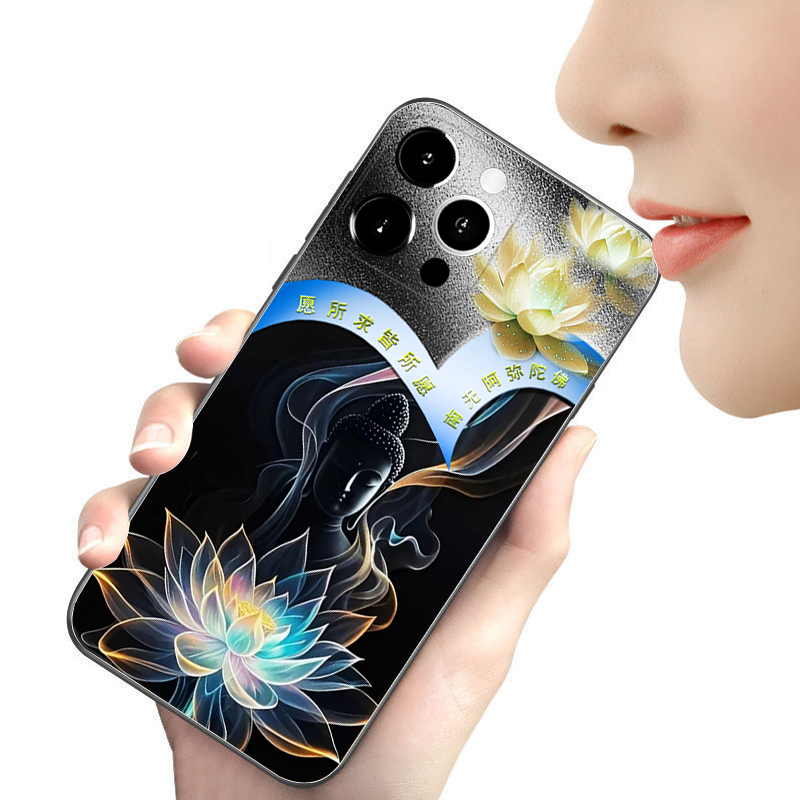XINTUO代理佛系 梦幻佛祖苹果15手机壳适用iPhone17华为s19阿弥陀佛荣耀400潮牌reno11 y300南无观世音mate60 - 图1