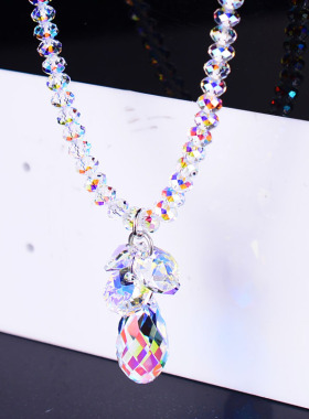 水晶项链女转运珠韩式带坠不掉色