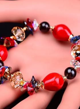 轻奢红枣石榴石奥地利高级手链