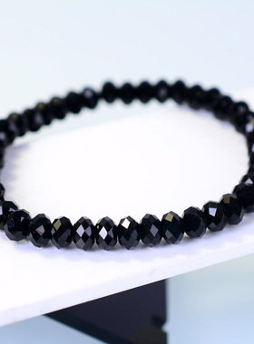 6MM黑色奥地利水晶手链女神秘手串高级感轻奢好运珠小众时尚手镯
