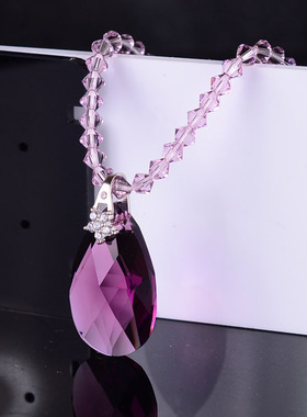 紫色水晶项链高级吊坠