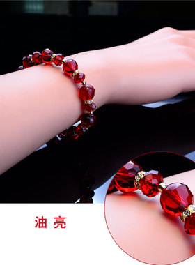 本命年礼物红色韩国属牛水晶手链