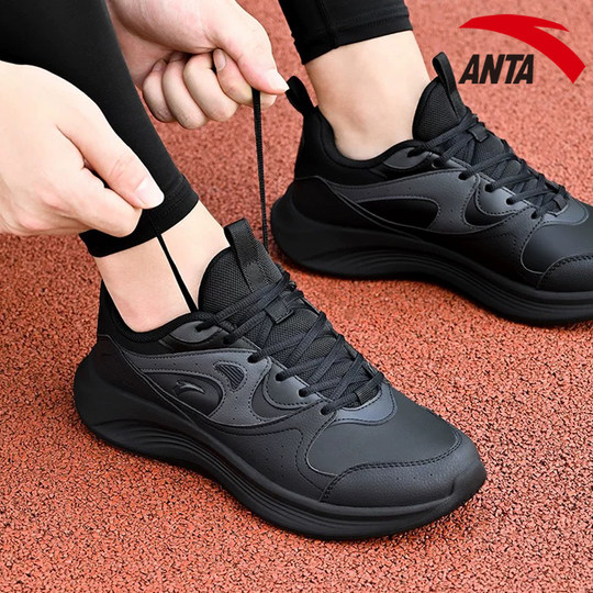 Кроссовки Anta черные кожаные водонепроницаемые износостойкие противоскользящие