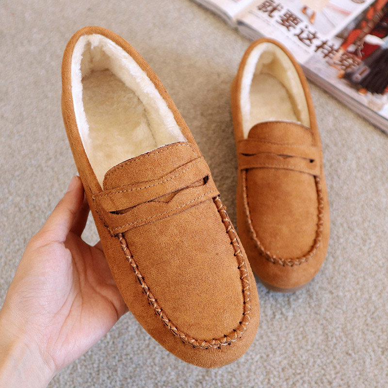 秋冬季新款保暖毛毛豆豆鞋平底棉鞋加绒低跟牛筋底底孕妇懒人女鞋,淘宝优惠券,粉丝福利购,淘宝优惠卷