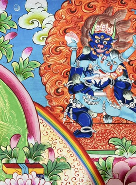 新款唐卡黄财神藏式佛像禅室茶楼玄关会所客厅壁画书房装饰画