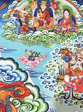 藏式唐卡格桑尔王挂画藏族客厅中堂佛堂家居供奉挂画69*83CM