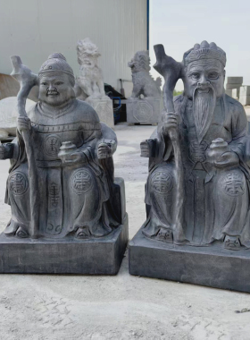 石雕土地公土地婆神像社公社婆青石雕定制福德正神土地庙土地爷奶
