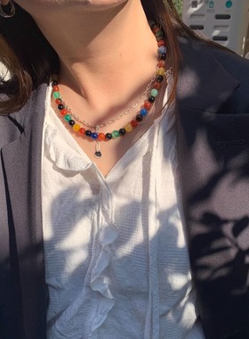 hssilver古董珠女原创项链