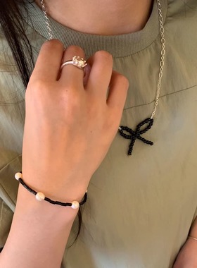 hssilver米珠纯银女项链