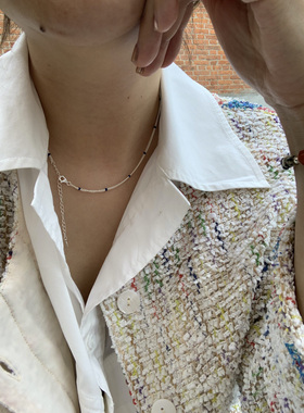 hssilver纯银滴釉侧身链