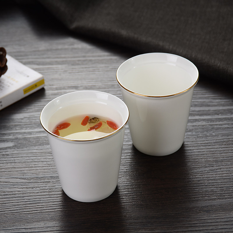 杯子10只 骨瓷小杯子迷你小号水杯 喝水白色杯子陶瓷家用饮料杯子