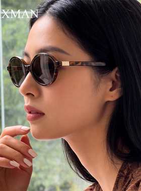 墨镜女复古miu系椭圆框眼镜偏光防紫外线太阳镜显小脸