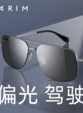 派丽蒙眼镜太阳镜男时尚新款双梁方框日常休闲防炫光偏光墨镜潮