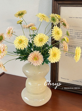 3头小贡菊仿真花假花田园风婚庆绢花装饰花插花布置家居花束摆件